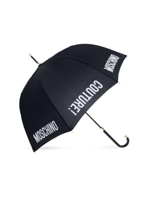 logo-print crook-handle umbrella