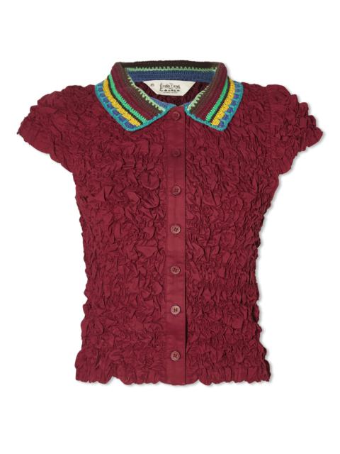 BRAIN DEAD Brain Dead Crochet Collar Kass Shirt