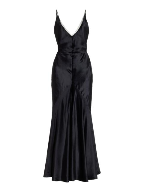 Brigita Dress in Black Silk Velvet