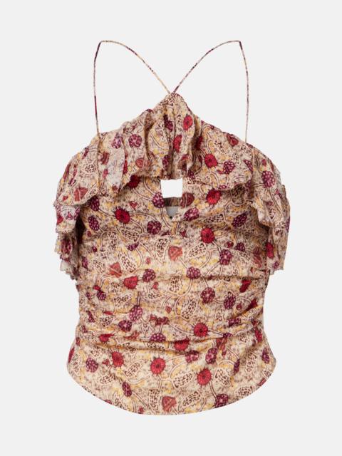 Isabel Marant Étoile Dijimia printed ruffled cotton top