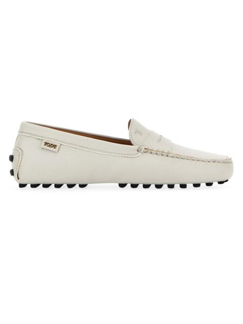 Tod's Women's Cavillon Gommino Leather Driving Loafers - Bianco Calce