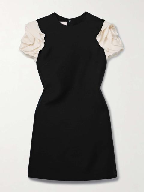 Valentino Embellished wool and silk-blend crepe mini dress