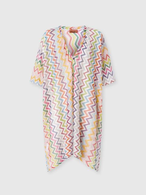 Missoni V-neck caftan with zig zag pattern