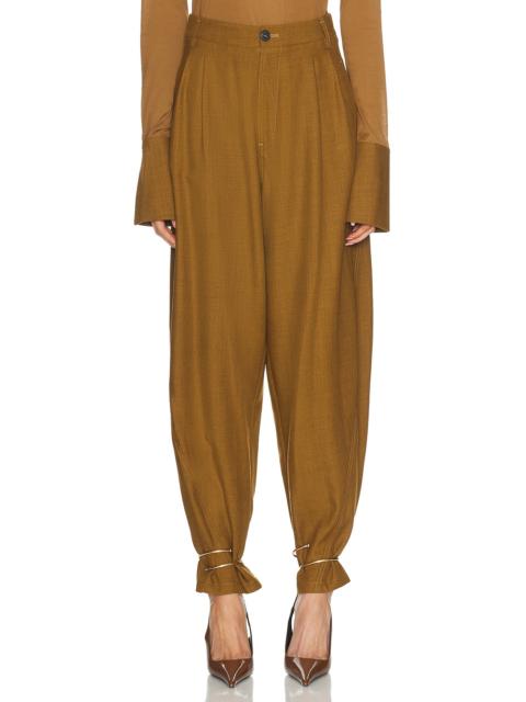 DARKPARK Phebe Cuff Adorned Wide Leg Fluid Wool Pant