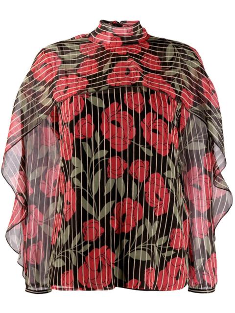 REDValentino camellia printed blouse