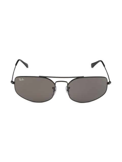 Ray-Ban Men's RB3845 60MM Aviator Sunglasses - Dark Grey Black