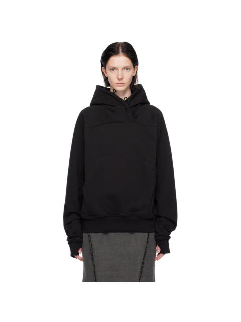 Black Button Hoodie