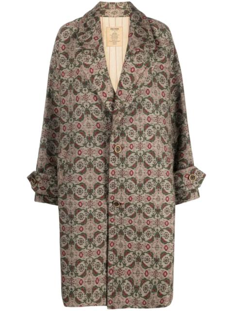 UMA WANG patterned-jacquard single-breasted coat