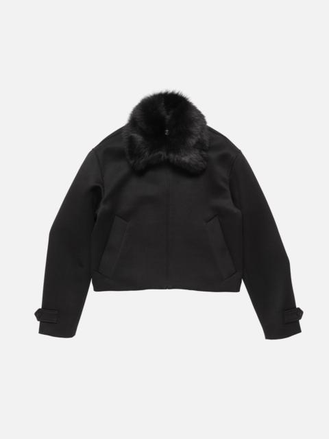 Acne Studios Satin-Wool Bomber Jacket - Black