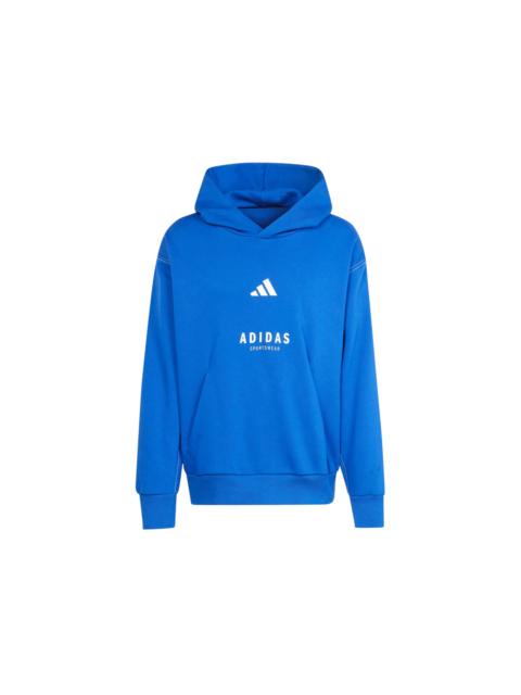adidas adidas All Szn Fleece Graphic Hoodie Royal Blue Off White