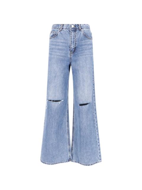 Dunst distressed-details flared denim jeans
