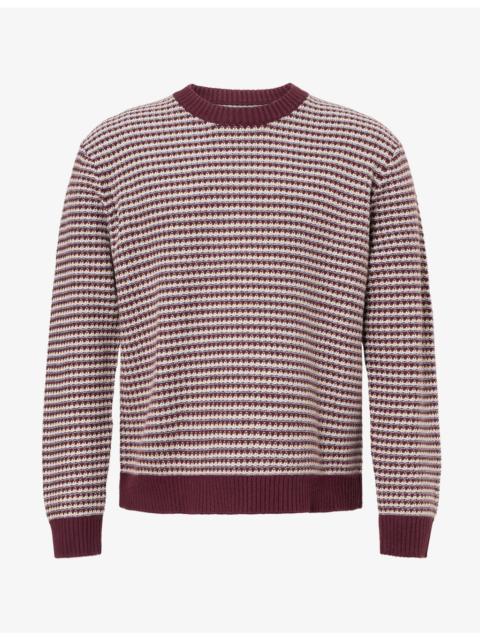 NN07 Russell Stripe Crew Neck Wool-Blend Knit Jumper