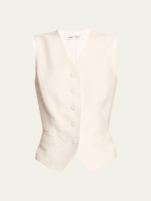 Chloé + Atelier Jolie textured-silk vest, netaporter