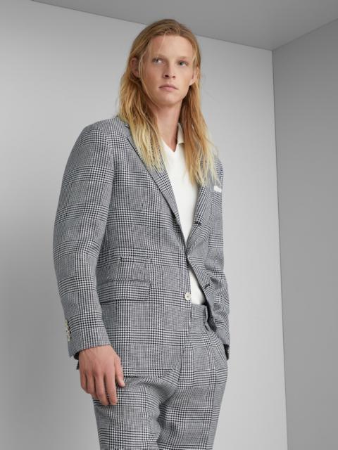Linen, wool and silk Prince of Wales deconstructed blazer