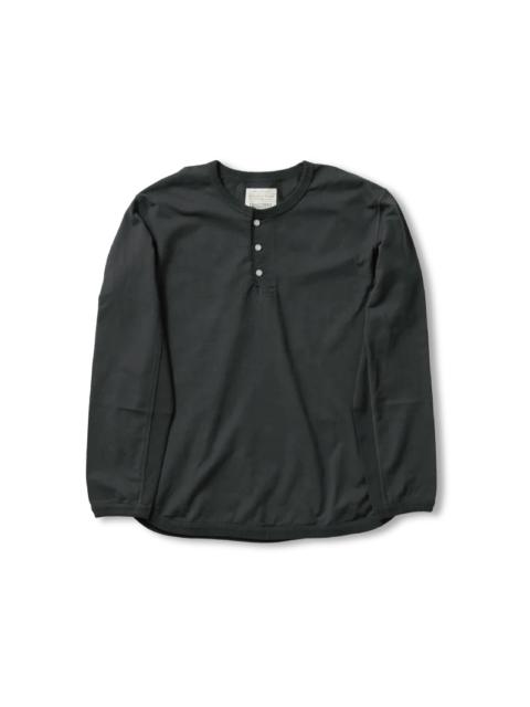 FULLCOUNT 5222LH-21 - Flat Seam Heavyweight Long Sleeve Henley T-Shirt Ink Black