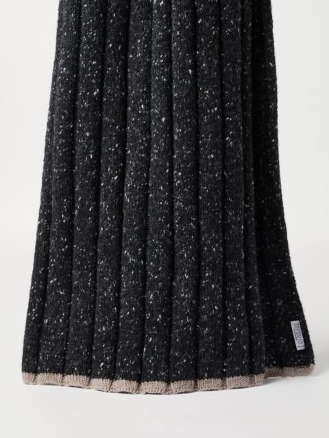 Brunello Cucinelli Flecked cashmere rib knit scarf