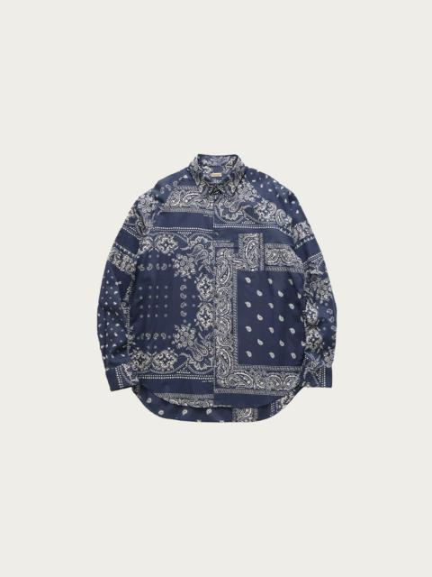 Kapital Gauze RAT BRAND Bandanna Patchwork Raglan Shirt - Aubergine
