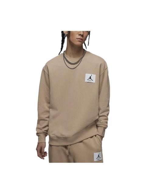 Jordan Air Jordan Solid Color Label Round Neck Pullover Long Sleeves Hoodie Men's Desert Yellow FB3910-277