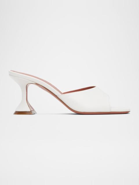 Amina Muaddi Lupita Leather Pedestal Mule Sandals
