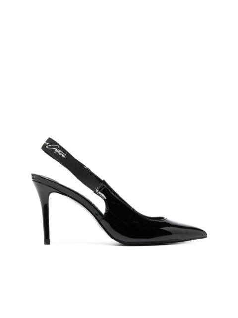 VERSACE JEANS COUTURE patent-finish 90mm slingback pumps