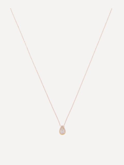 14ct Gold Single Pear Diamond Necklace