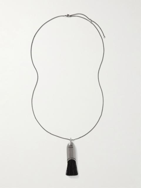 Lemaire Personal Brush silver-tone and horse hair necklace Silver