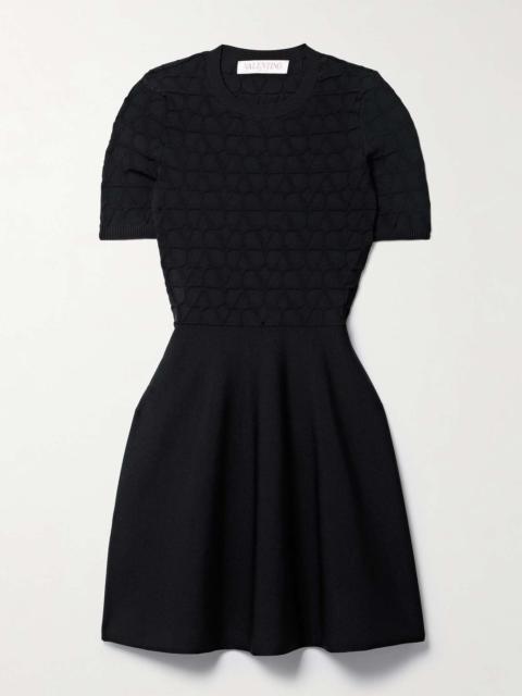 Jacquard-knit mini dress