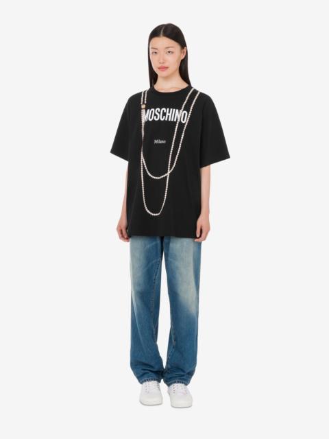Moschino PRINTED ORGANIC COTTON JERSEY T-SHIRT