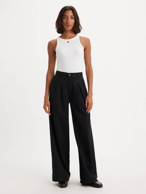 PLEATED WIDE LEG WOMEN'S TROUSER PANTS