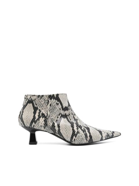 GANNI 50mm snake-print boots