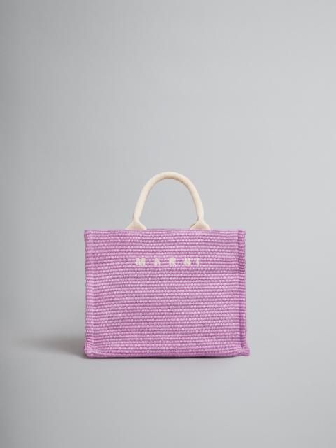 LILAC RAFFIA SMALL TOTE BAG