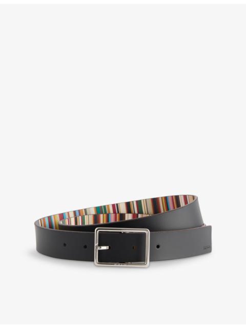Paul Smith Striped Reversible Leather Belt