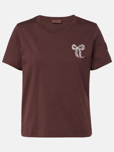 Moncler Embroidered cotton jersey T-shirt