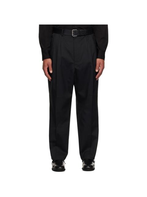 Comme des Garçons Homme Black Wool Herringbone Trousers