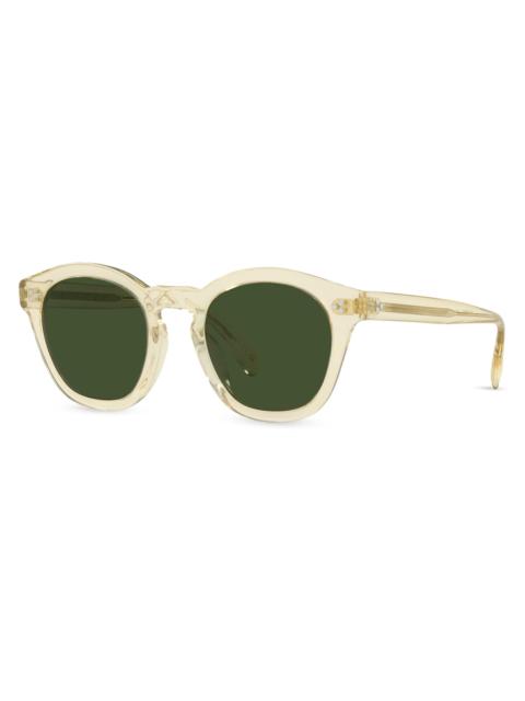 Oliver Peoples Men's Rorke 47MM Round Mirrored Sunglasses - Lite Beige