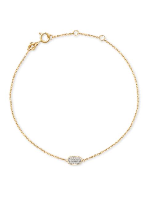 KENDRA SCOTT Millicent 14k Yellow Gold Delicate Chain Bracelet in White Diamond