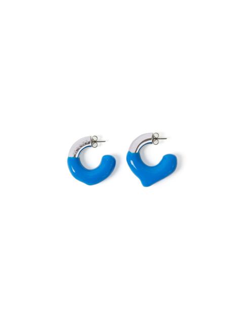 SUNNEI SMALL RUBBERIZED EARRINGS SILVER / electric blue