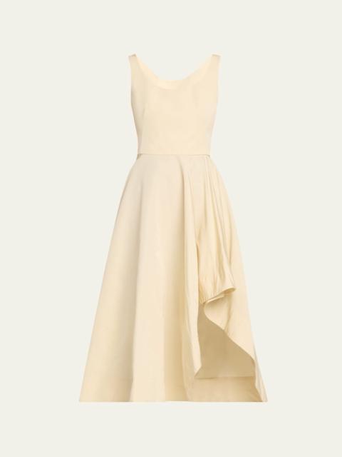 Alexander McQueen Scoop-Neck Asymmetric Midi Dress