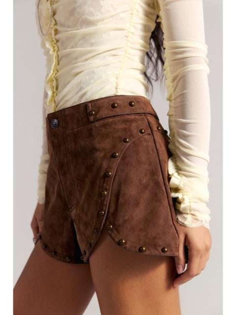 FREE PEOPLE Best Behavior Vegan Suede Shorts