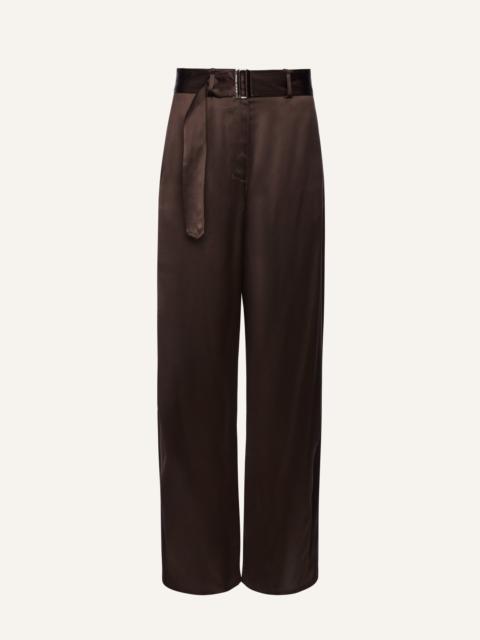 MAGDA BUTRYM Belted satin trousers in brown