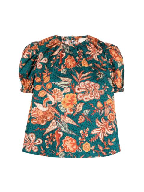 Frances floral-print cotton blouse