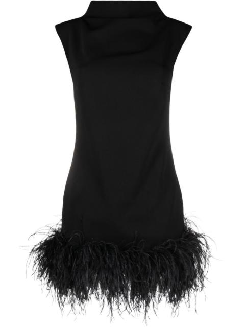 16ARLINGTON Nyx feather-trim minidress