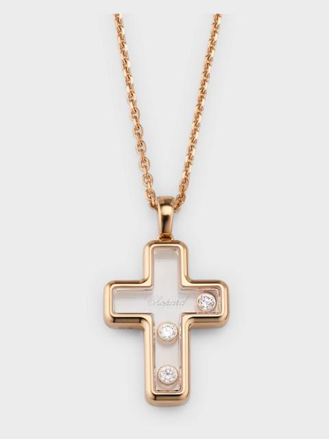 Happy Diamonds 18K Rose Gold Cross Pendant Necklace