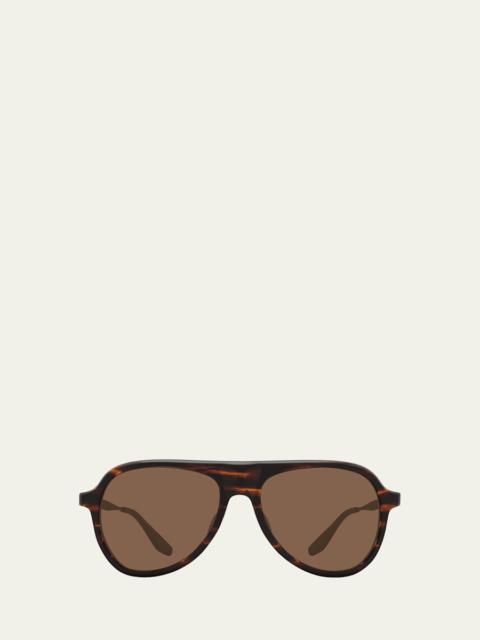 BARTON PERREIRA Men's Acetate and Titanium Aviator Sunglasses