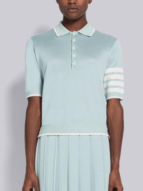 Thom Browne Birdseye Jacquard 4-Bar Short Sleeve Polo