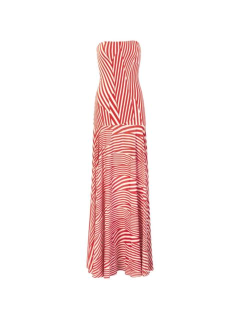 SILVIA TCHERASSI Muriel striped strapless maxi dress