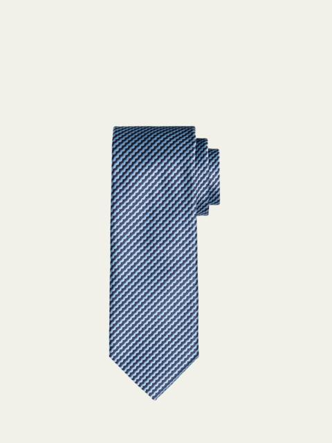 Brioni Men's Woven Stripe Silk Tie