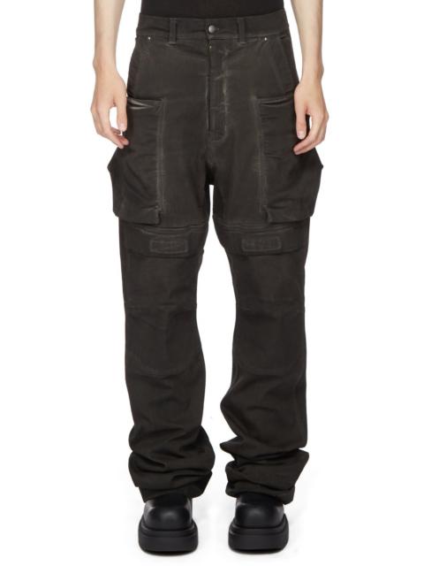 Rick Owens Black Slivered Leather Pants