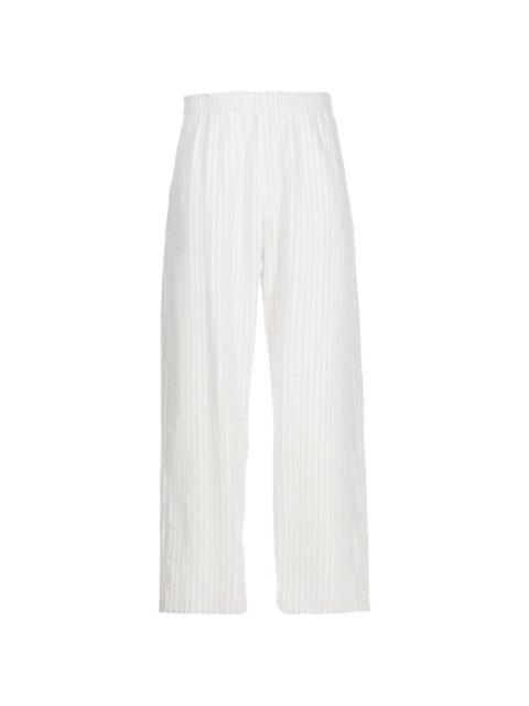 stripe-pattern cotton track pants