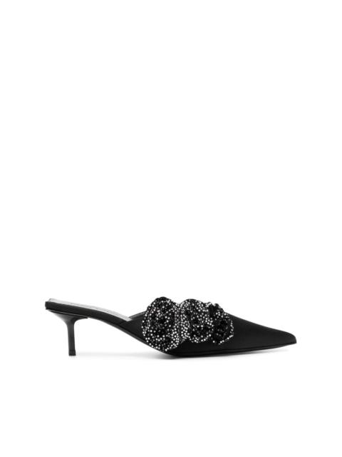 MAGDA BUTRYM 50mm crystal-embellished leather mules